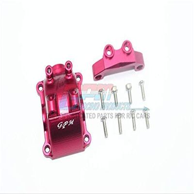 GPM For Tamiya TT-02 / TT-02T Upgrade Parts Aluminum Front Or Rear Gearbox Cover + Upper Arm Stabilizer - 1 Set Red