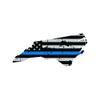 fagraphix Distressed North Carolina State Shaped Subdued US Flag Thin Blue Line Sticker Sticker Decal Self Adhesive Police Support NC 5" Wide view 1