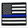 Bayonet Design TM - American Flag Patch with Hook & Loop Backing - Large 5" X 3" (Police Thin Blue LINE) Black Merrowed Edge, USA, Veterans, Firefighters, Police, Motorcycle view 1