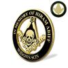 Masonic Car Emblem Widow Son Hiram Abiff Mason Square & Compass Metal Auto Decal view 1