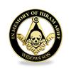Masonic Car Emblem Widow Son Hiram Abiff Mason Square & Compass Metal Auto Decal view 2