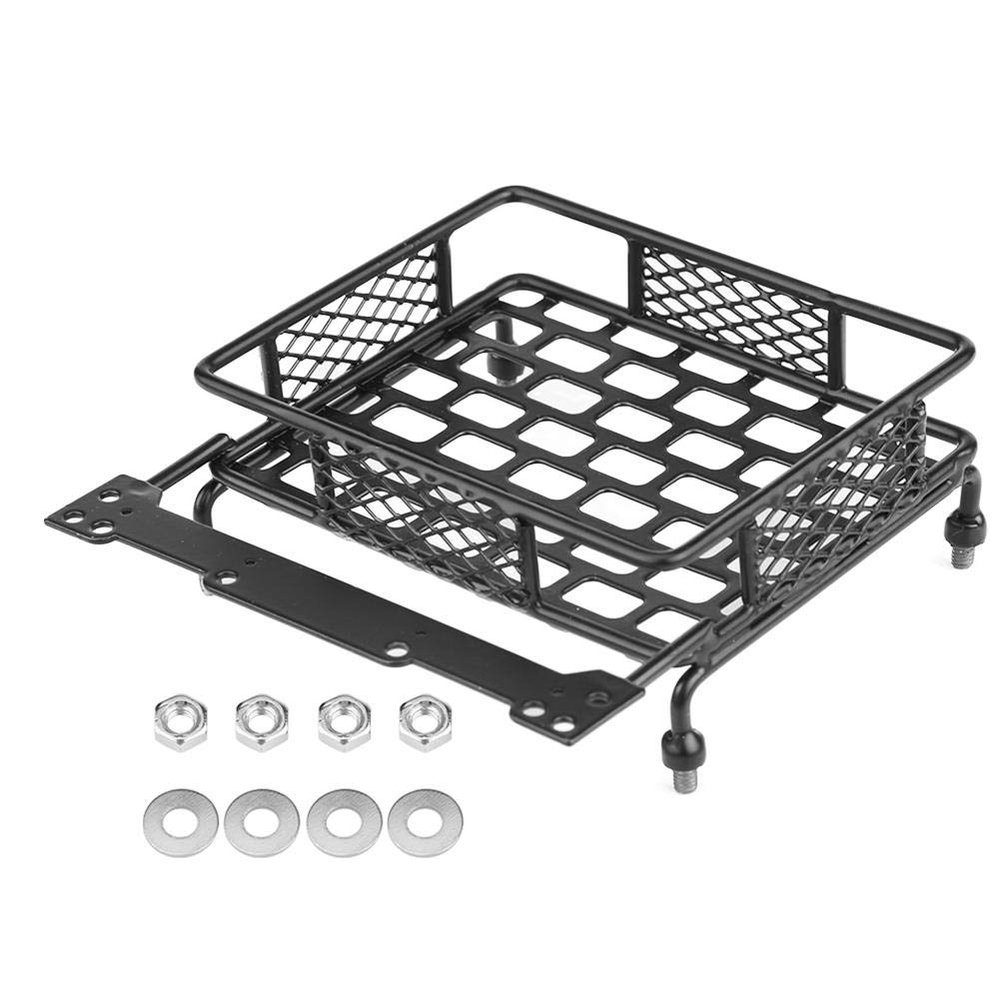 RC Roof Rack, Durable Steel Luggage Tray for 1/10 Scale Model Vehicle Accessory, Off-Road Adventure and Crawling Enthusiasts