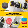 Holikme 22Pack Drill Brush Attachments Set, Scrub Pads & Sponge, Buffing Pads, Power Scrubber Brush, Car Polishing Pad Kit,Wax Applicator Pad,Car Cleaning KitCleaning SuppliesMasonry Brushes,Black view 3