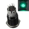 1PC Black Case 16mm Green Power Symbol LED 12V Push Button Metal ON/Off Switch view 2