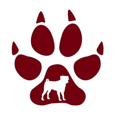 Dark Spark Decals Pug Paw Print 6 inch Maroon Indoor Outdoor Vinyl Decal