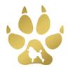 Dark Spark Decals Poodle Pawprint Breed Love 6 inch Gold Indoor Outdoor Vinyl Decal view 1