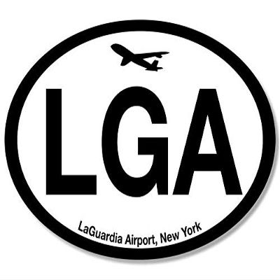 MAGNET 3x5 inch Oval LGA Airport Code Sticker - laguardia new york city pilot hub fly Magnetic vinyl bumper sticker sticks to any metal fridge, car, signs