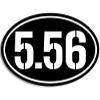 MAGNET 3x5 inch BLACK Oval 5.56 Sticker - gun bullet nato caliber 556 ar-15 sniper ammo Magnetic vinyl bumper sticker sticks to any metal fridge, car, signs view 1