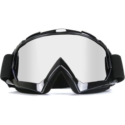 Motorcycle Goggles Dirt Bike ATV Motocross Anti-UV Adjustable Riding Offroad Protective Combat Tactical Military Glasses Men Women Youth Adult Black