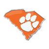 FANMATS 60860 NCAA - Clemson University Team State Aluminum Emblem - Great Gift for Sports Fans - Cars, laptops, Coolers and Other Hard Surfaces - for Homes, Cars, Trucks, SUVs. view 1
