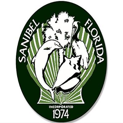 MAGNET 4x4 inch ROUND Sanibel Island City Seal Sticker -logo beach sanctuary Florida fl Magnetic vinyl bumper sticker sticks to any metal fridge, car, signs
