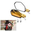 1 Pair 8mm 10mm Motorcycle Mirrors Universal Wing Mirrors Scooter Rear View Mirrors Side View Mirrors Aluminum Flame Pattern(Yellow) view 1