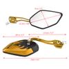 1 Pair 8mm 10mm Motorcycle Mirrors Universal Wing Mirrors Scooter Rear View Mirrors Side View Mirrors Aluminum Flame Pattern(Yellow) view 3
