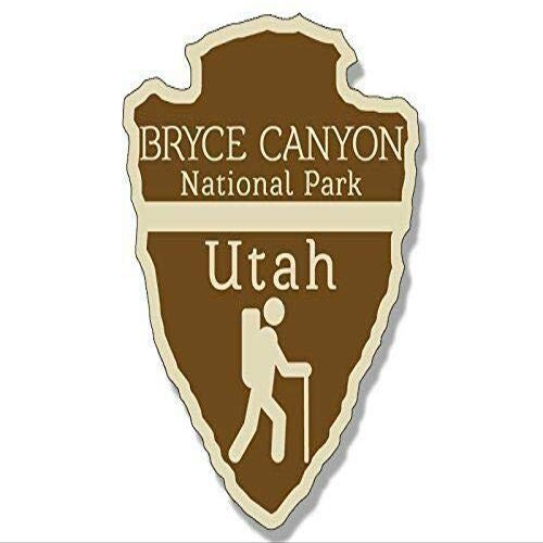 MAGNET 3x4 inch Arrowhead Shaped Bryce Canyon National Park (rv Hike Camp) Magnetic vinyl bumper sticker sticks to any metal fridge, car, signs