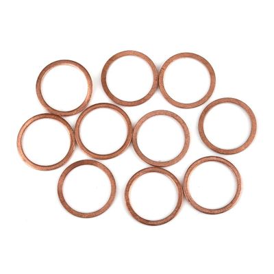 X AUTOHAUX 10pcs Copper Washer Flat Sealing Gasket Ring Spacer for Car 22 x 27 x 1.5mm