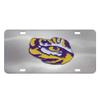 FANMATS 26922 LSU Tigers Stainless Steel Front License Plate with Large 3D Molded Team Metal Emblem view 2