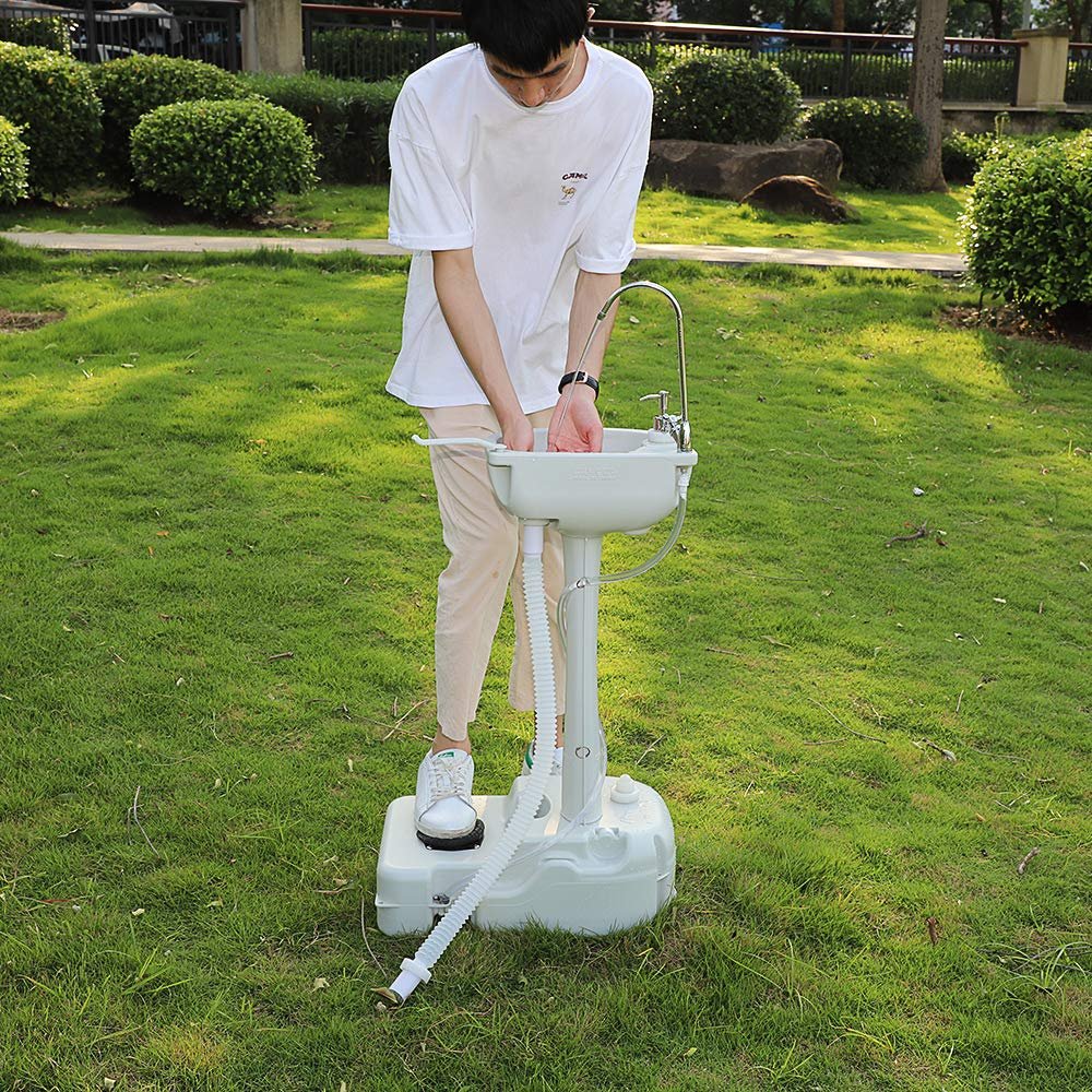 USAStock Environmental Protection Wash Basin Sink Outdoor Garden Sink with Faucet & Garden Pipe Joint Perfect for Camping/RV/Boat/Road Great Sink