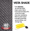ShadePro - Vista Shade - RV Awning Shade Screen - Zipper Sun Screen Installs in Seconds - Solar Mesh Blocks 87% of Sunlight - The Original Camper Sunscreen Shade for Awnings - 15' x 11' - Brown view 2