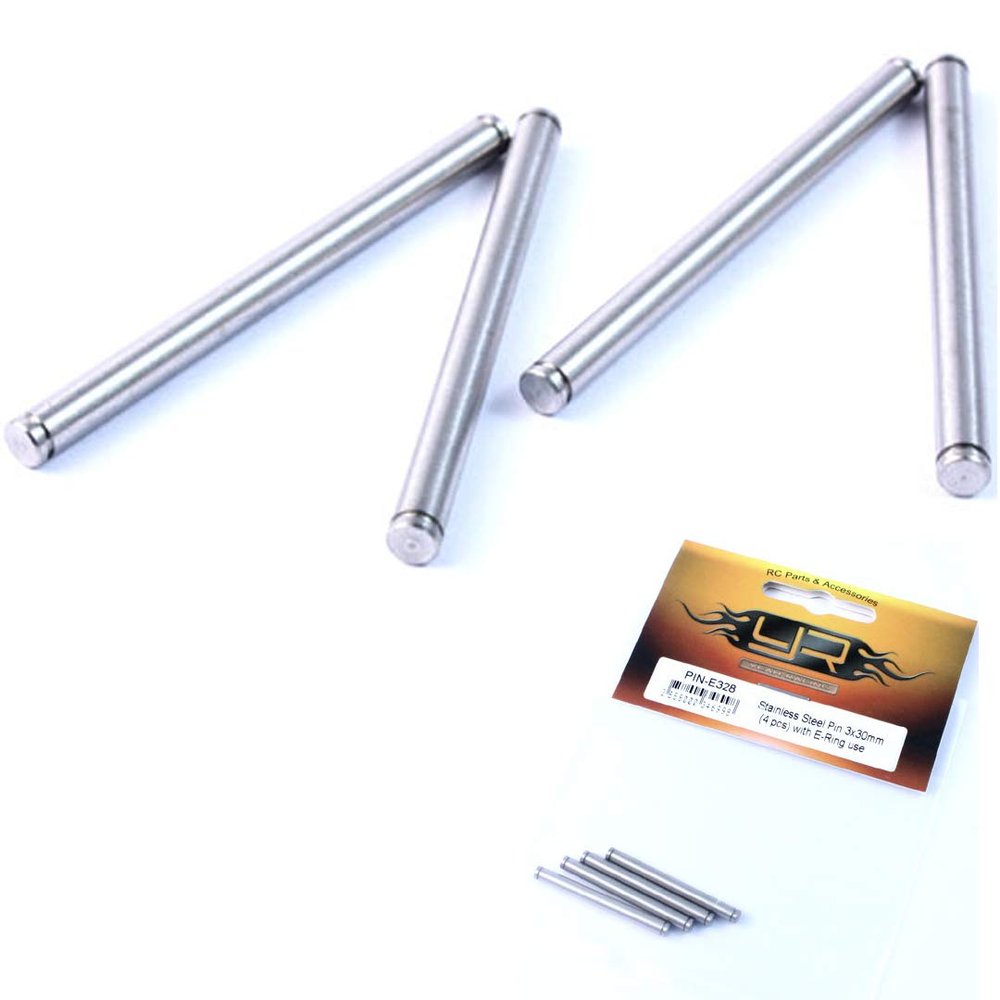 Yeah Racing PIN-E328 Stainless Steel Pin 3x30mm (4 pcs) w/E-Ring use