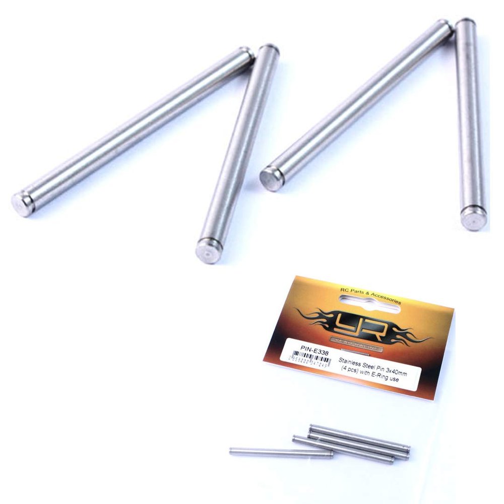 Yeah Racing PIN-E338 Stainless Steel Pin 3x40mm (4 pcs) w/E-Ring use