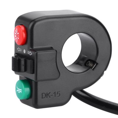 ZJchao Universal Electric Scooter Switch - 3-in-1 Light Horn Turn Signal Switch Button for Mountain Electric Scooter - Motorcycle Switch with Horn, Light, and Turn Signal Functions - Fits DK-15 Model