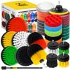 Holikme 40 Piece Drill Brush Attachment Set Scrub Pads Scouring Pads Power Scrubber Brush with Extend Long Attachment All Purpose Clean for Car DetailingGrout, Tiles, Bathroom, Kitchen view 1