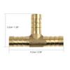 X AUTOHAUX 10mm Hose Barb Brass 3 Way Tee Connector Adaptor for Fuel Air Water Gas Oil Pipe view 2