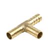 X AUTOHAUX 10mm Hose Barb Brass 3 Way Tee Connector Adaptor for Fuel Air Water Gas Oil Pipe view 3