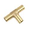 X AUTOHAUX 14mm Hose Barb Brass 3 Way Tee Connector Adaptor for Fuel Air Water Gas Oil Pipe view 1