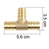 X AUTOHAUX 14mm Hose Barb Brass 3 Way Tee Connector Adaptor for Fuel Air Water Gas Oil Pipe view 2