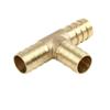 X AUTOHAUX 14mm Hose Barb Brass 3 Way Tee Connector Adaptor for Fuel Air Water Gas Oil Pipe view 3