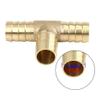 X AUTOHAUX 14mm Hose Barb Brass 3 Way Tee Connector Adaptor for Fuel Air Water Gas Oil Pipe view 4