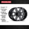 Raceline Wheels 940M HOSTAGE Wheel Black W/Machined Finish 17X9"5X127 Bolt Pattern 0mm Offset/(5"B/S) 8 Spoke Aluminum Passenger Car Wheels, Full Size Replacement Black Car Rims view 4
