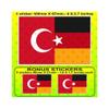 Germany-Turkey German-Turkish Flag 100mm Vinyl Bumper Sticker Decal x1+2 Bonus view 1