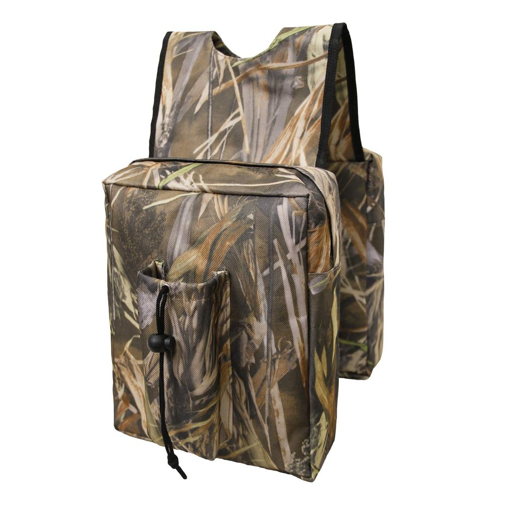 UNISTRENGH Snowmobile ATV Tank Saddlebags Durable Universal ATV Fender Bag Camo Waterproof Front Accessories Storage Pack Luggage with Water/Drink Pocket (Camouflage)