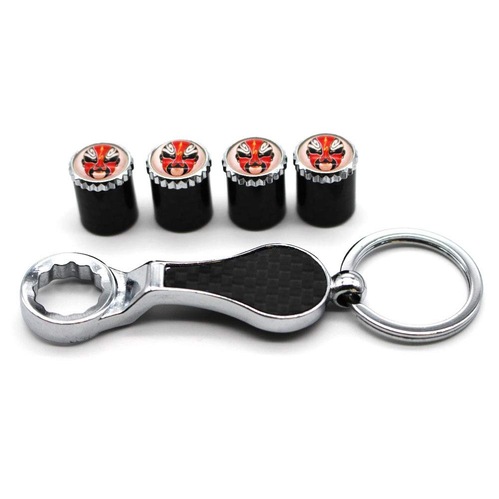 BENBW 5Pcs/Set Face Style Car Tire Wheel Valve Caps with Wrench Car Tire Valve Caps car Styling
