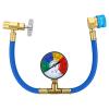 R1234YF Charging Hose with Gauge Kits, R-1234YF Adapter 1/2 LH Sealed Can Opener Tap, A/C Service Hose Refrigerant Cans Taper Sets view 1