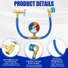 R1234YF Charging Hose with Gauge Kits, R-1234YF Adapter 1/2 LH Sealed Can Opener Tap, A/C Service Hose Refrigerant Cans Taper Sets view 3
