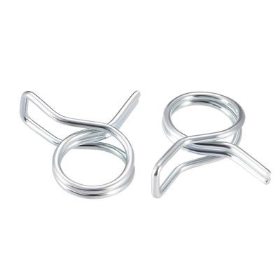 uxcell Double Wire Spring Hose Clamp 8mm Inner Dia Fit 8.5-9.2mm OD Hose Fuel Line Silicone Tube Spring Clips Zinc Plated 20Pcs