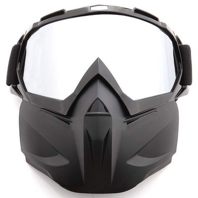 SPOSUNE Motorcycle Goggles Paintball Mask, Detachable Face Mask ATV, Dirt Bike, Motocross Safety Goggles for Men Women