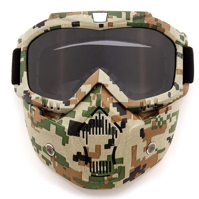 SPOSUNE Motorcycle Goggles Paintball Mask, Detachable Face Mask ATV Goggles Dirt Bike Goggles, Motocross Goggles Safety Ggoggles for Men Women