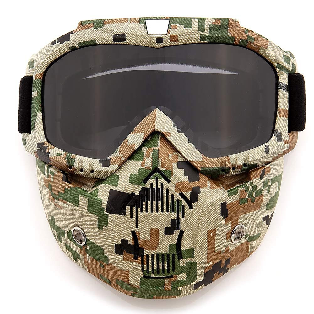 SPOSUNE Motorcycle Goggles Paintball Mask, Detachable Face Mask ATV Goggles Dirt Bike Goggles, Motocross Goggles Safety Ggoggles for Men Women