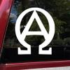 Minglewood Trading Alpha Omega 10" Vinyl Sticker - Christian Symbol Beginning End Sigil - Die Cut Decal - 10w x 10h inches - Cobalt view 1