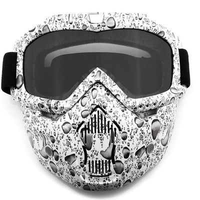 SPOSUNE Motorcycle Goggles Detachable Face Mask, ATV Dirt Bike Paintball Goggle Anti-Scratch UV400 Eyewear for Men Women