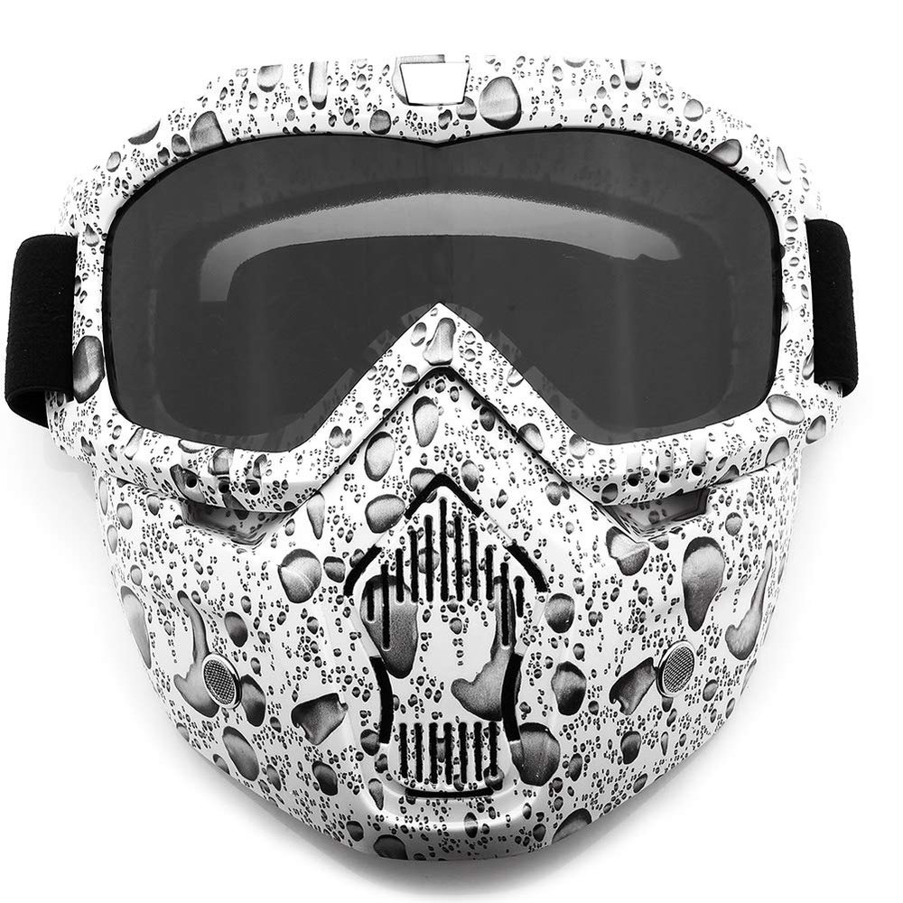 SPOSUNE Motorcycle Goggles Detachable Face Mask, ATV Dirt Bike Paintball Goggle Anti-Scratch UV400 Eyewear for Men Women