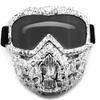 SPOSUNE Motorcycle Goggles Detachable Face Mask, ATV Dirt Bike Paintball Goggle Anti-Scratch UV400 Eyewear for Men Women view 1