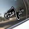 Fish Life Vinyl Decal Sticker Easy Application Peel & Stick Design Compatible with Cars, Trucks, Vans, SUVs, Walls, Cups, Laptops 7-Inch White on Black Background Decal KCD2769 view 4