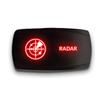 Radar - Red - Stark 5-PIN Horizontal Laser Etched LED Rocker Switch Dual Light - 20A 12V ON/Off view 1