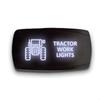 Tractor Work Lights - White - Stark 5-PIN Horizontal Laser Etched LED Rocker Switch Dual Light - 20A 12V ON/Off view 1