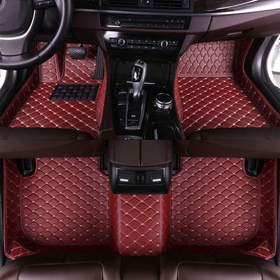 MAITE Custom Car Floor Mat Fit for Le.xus RC RC200t RC250 RC300 RC350 2016 2017 2018 Full Surrouded XPE Leather Waterproof Carpets Mats Red